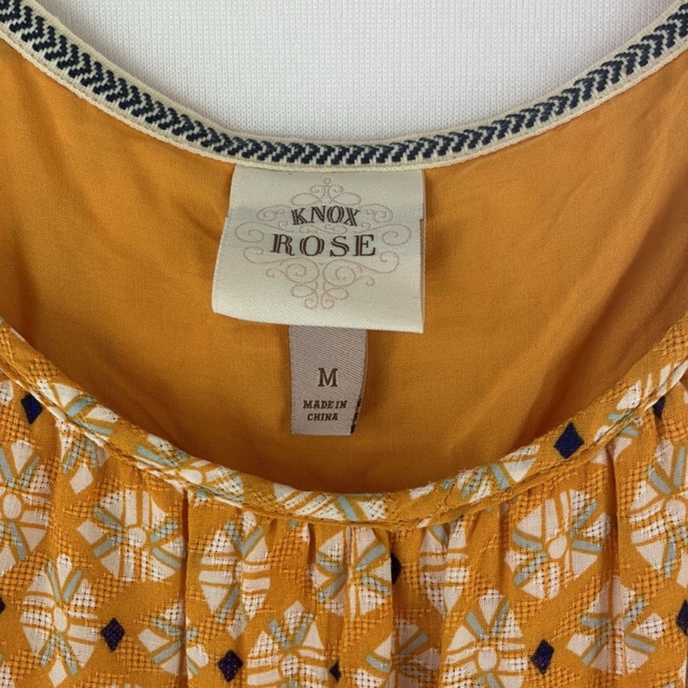 Knox Rose Tiered Multicolor A-Line Short Sleeve Lined Maxi Dress - Picture 3 of 6